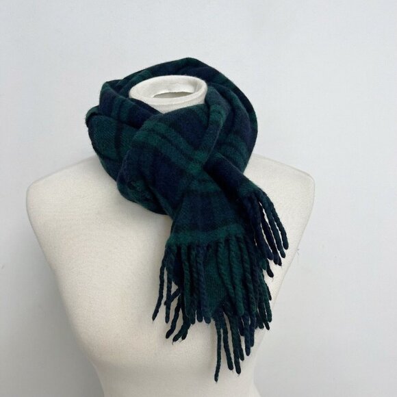 Polo Ralph Lauren Other - Ralph Lauren Polo Embroidery Logo Lambswool Green Navy Blue Plaid Italy Made